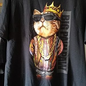 Lg, t-shirt, cat, big paw paw